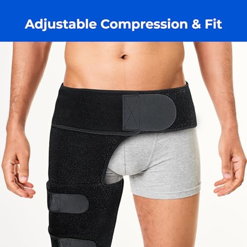 Hip Brace, Sciatica Pain Relief Devices, Hip Brace for Women Men, Hips Pain Relief, Thigh Compression Sleeve, Sciatic Nerve Braces, Suitable for Sciatic Nerve, Groin, Thigh, Hamstring