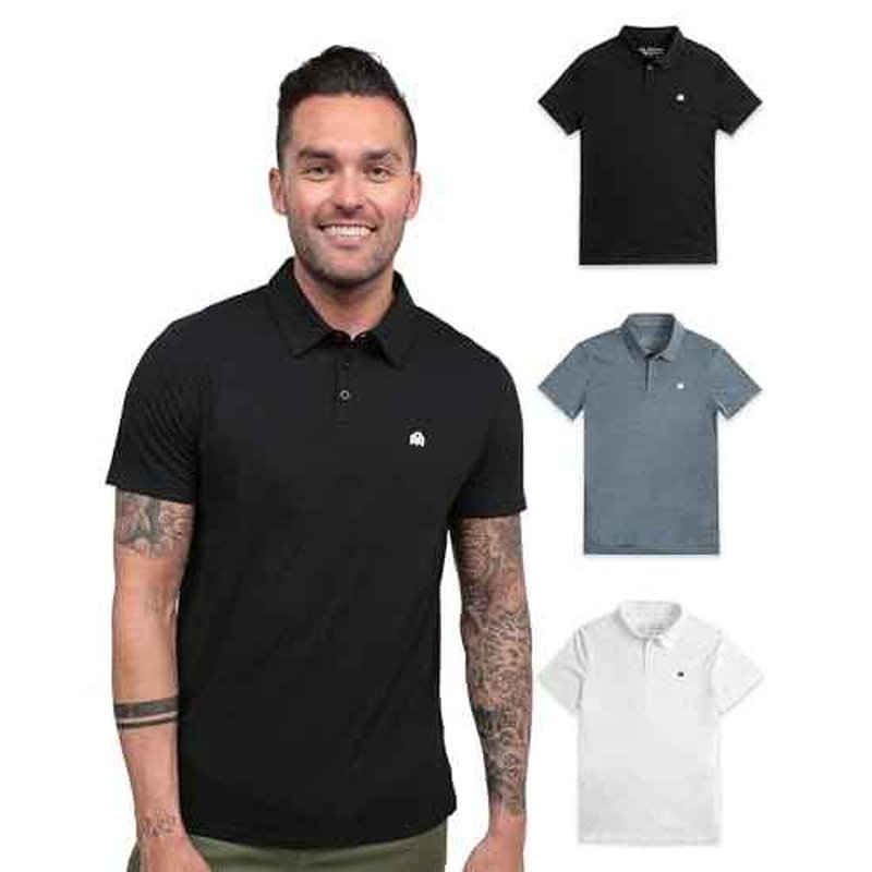 INTO THE AM Polo Shirts for Men - Slim Fit Short Sleeve Collared Shirt S - 4XL Fitted Collar Polos for Work