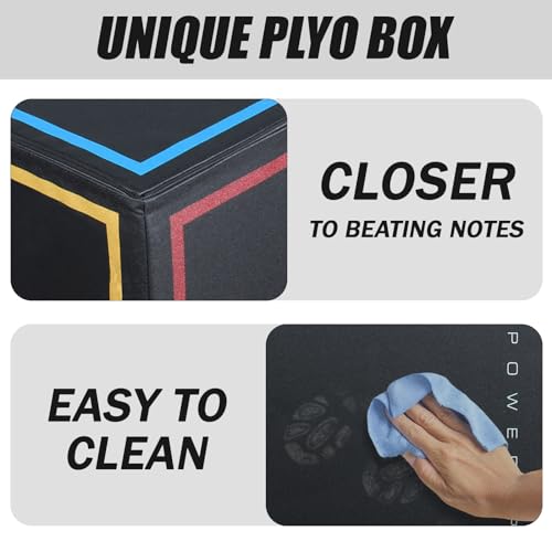 HUISHENG 3-in-1 20''x24''x30'' Dense Foam Plyometric Jump Box,Extra Firm Stable Box Jumps for Home Gym,Exercise Foam Plyo Box for Fitness Training-Step-Ups,Split Squats,Dips,Non-Slip Box Jump Cube,3 Sizes