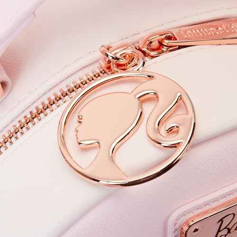 Loungefly Barbie Rose Gold Logo Convertible Backpack: Chic Style on the Go!