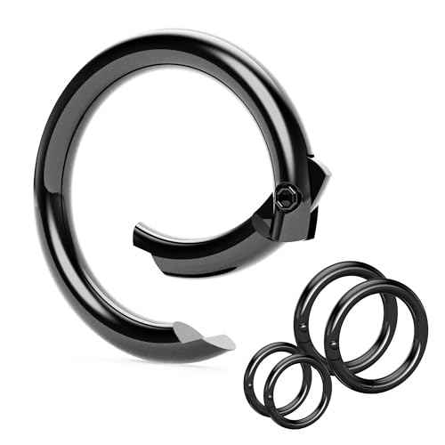 KeySmart Key Ring Clips - Round Carabiner Clip, Stainless Steel, Quick Release Keychain, Key Chain Hooks for Car Keys