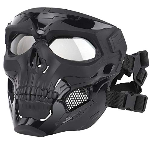 JFFCESTORE Tactical Mask,Protective Full Face Clear Goggle Skull mask Dual Mode Wearing Design Adjustable Strap One Size fits All