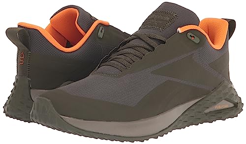 Reebok Mens Trail Cruiser, Poplar Green/Grey/High Ghvis Orange, 13