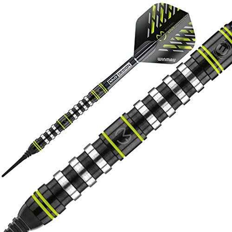 Winmau Michael Van Gerwen MvG Assault 90% Tungsten Darts Set with Flights and Stems (Shafts)