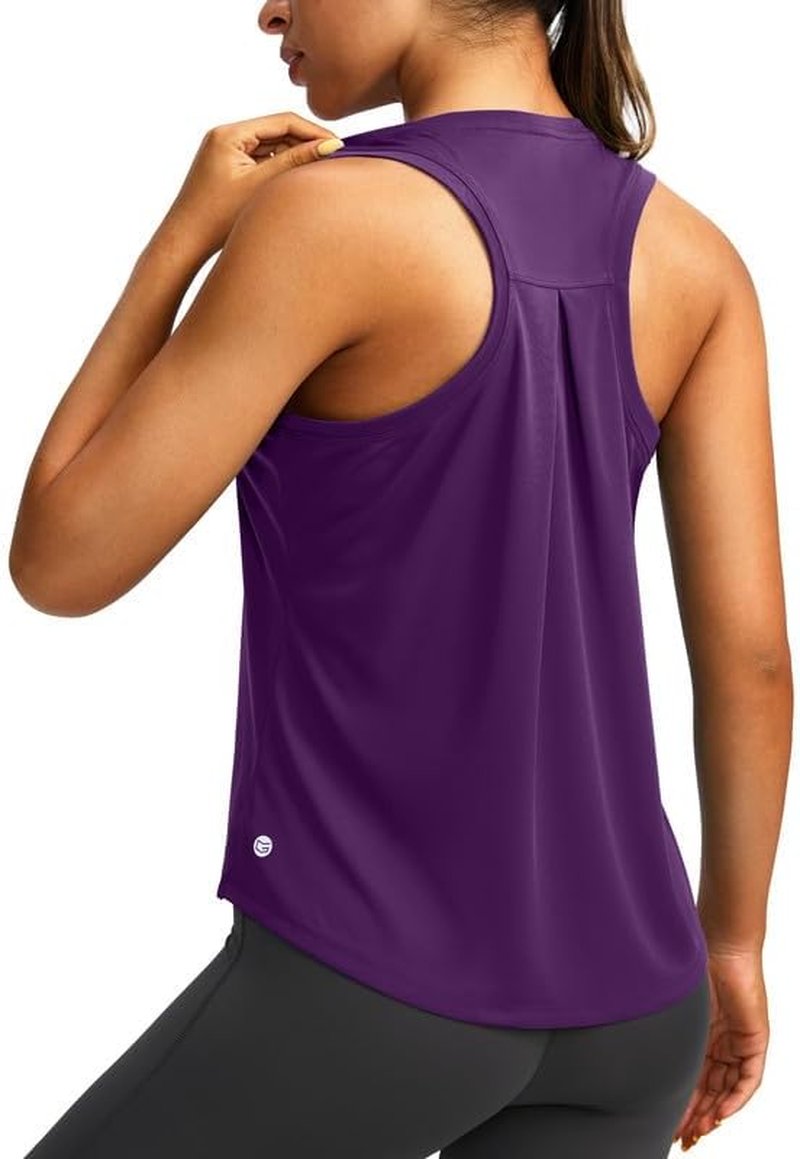 Women's Racerback Workout Tops - Sleeveless Athletic Tank for Yoga & Running | Loose Fit Gym Shirts