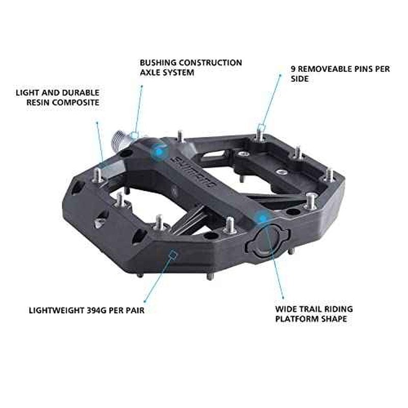 SHIMANO PD-GR400 Flat Pedal, Black