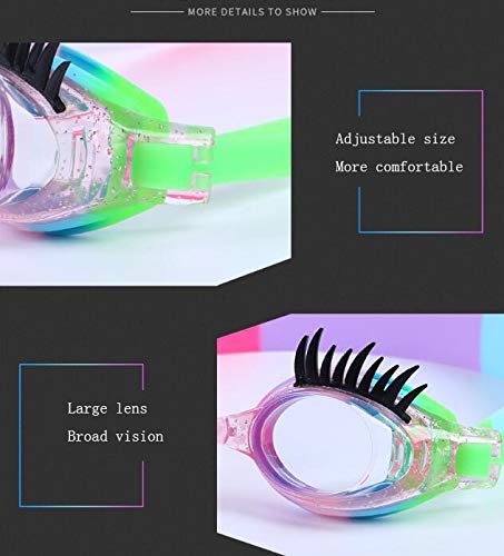 Swimming Goggles Anti Fog No Leak Non Slip UV Protection for Kids (Eyelash)