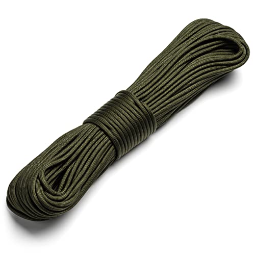 Texas Bushcraft Firecraft Cord - Utility Paracord Survival Rope, Parachute Cord for Survival Gear – 3 Extra Strands for Emergency Preparedness Fishing, Sewing and Tinder (Army Green, 25 ft)