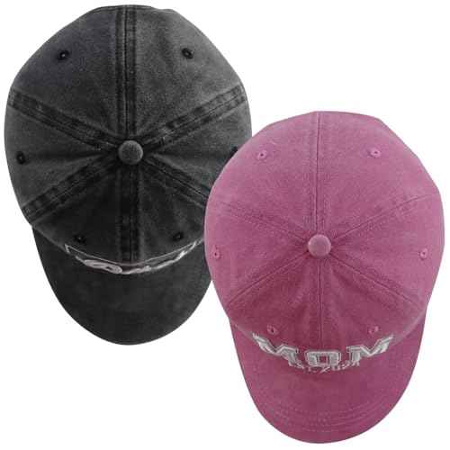 SHANVANKE 2PCS Dad and Mom EST 2025 Hats for Men Women, Funny Adjustable Cotton 3D Embroidered New Parents Gifts Baseball Cap