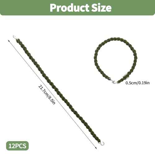 12 PCS Military Boot Blousers Elastic Blousing Straps with Metal Hooks for Army Navy Air Force Boot Straps for Gear