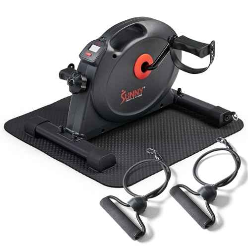 Sunny Health & Fitness Smart Under-Desk Bike Exerciser, Low-Impact Cardio Cycling Equipment for Home/Office, Mini Paddler for Arm/Leg Mobility Training, Free SunnyFit App Connect, Optional Motorized