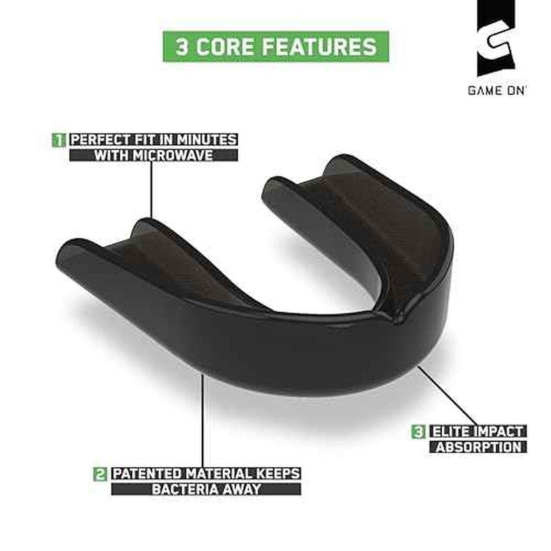 Game On Mouthguards - Only ADA Accepted Strapless Sports Mouth Guard for Football, Basketball, Lacrosse, Hockey - Superior Protection, Comfortable Fit (Braces Mouthguard)