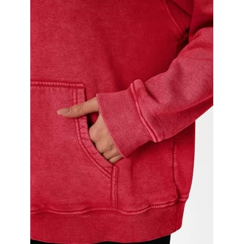 Trendy Queen Oversized Hoodies for Women Acid Wash Sweatshirt Cute Pullover Fall Winter Long Sleeve Shirts