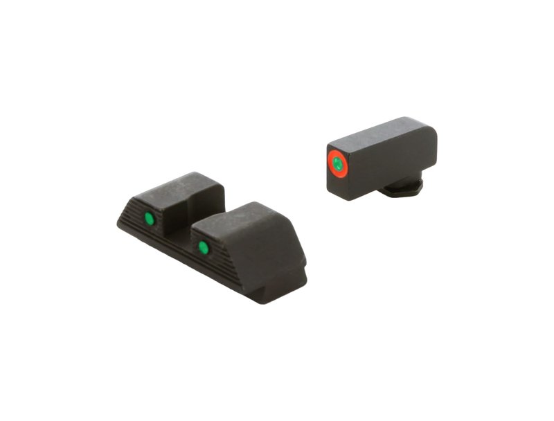 AMERIGLO Trooper Series - Three-Dot Green Tritium Design Set Front Outline Orange Gen 5 9mm/.40