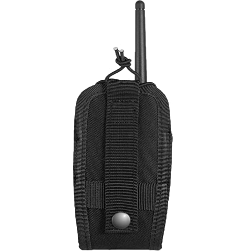 Tactical Radio Holder Radio Holster Molle Radio Pouch Universal Radio Case Military Heavy Duty Radio Bag for Police Firefighter Two Ways Walkie Talkies Vest (Black-small)