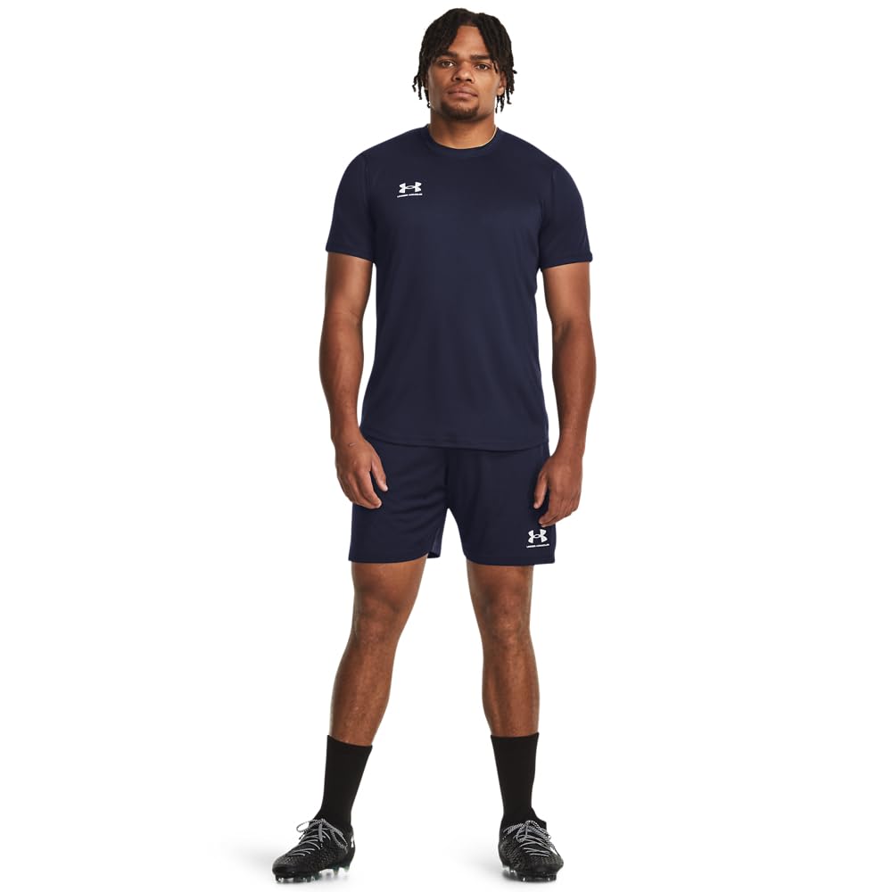 Under Armour Men's Challenger Train Short Sleeve T Shirt, (410) Midnight Navy / / White, Large