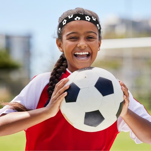 4Pcs Soccer Headbands Sport Headband for Boys and Girls Elastic Head Band Adjustable Football Hair Band Stretch Elastic Athletic Head Band Pack
