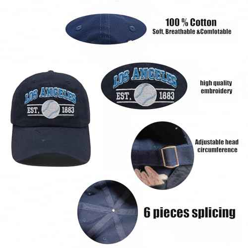 Embroidered City Washed Baseball Cap Adjustable Cotton Fans Baseball Hat for Men Women