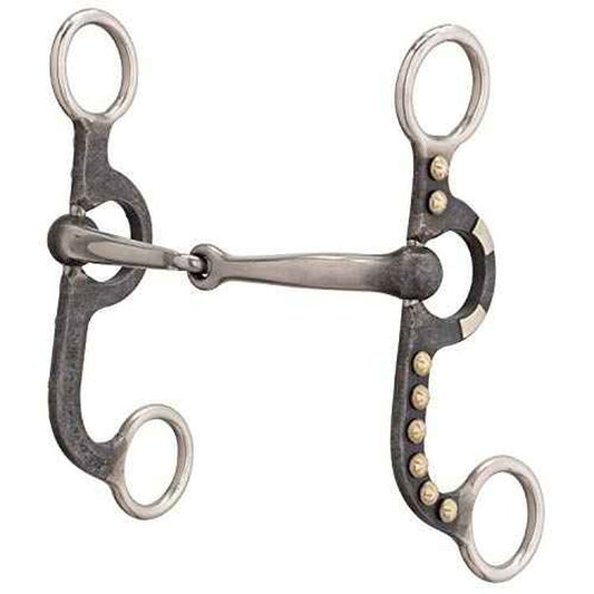 Weaver Leather 4-5/8" Pony Bit, 2-Piece Snaffle Mouth, Buffed Black