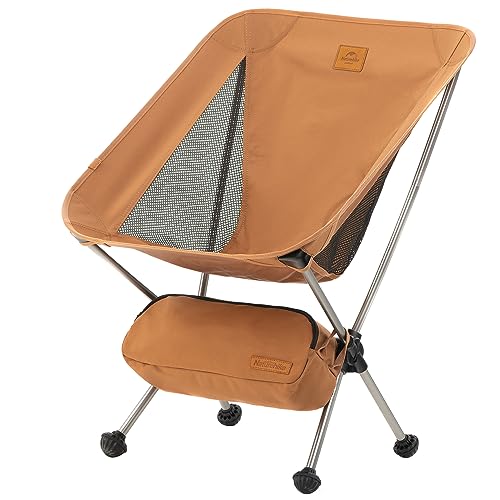 Naturehike YL08 Ultralight Camping Chair, 2.12 LBS Portable Backpacking Chair with Storage Bag & Anti-Sinking Feet, Lightweight Compact Collapsible Camp Chair (Yellow)