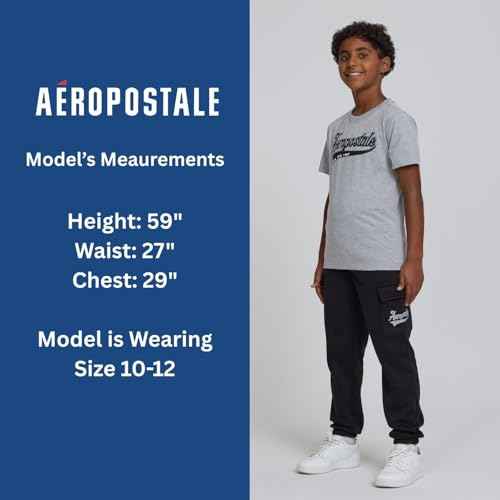 AEROPOSTALE Boys 3 Piece Outfit Set - Fleece Pullover Hoodie, Cargo Sweatpants, T-Shirt, Boys Activewear Set, Sizes 4-12