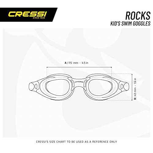 Cressi Swim Goggles for Kids Aged from 7 to 15 Years Old - Excellent Peripheral Vision | Rocks: Made in Italy