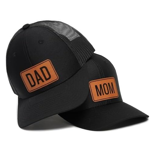 Mom and Dad Hats Fathers Day for New Mom Adjustable Trucker Hat New Dad Gifts for Couples Parents