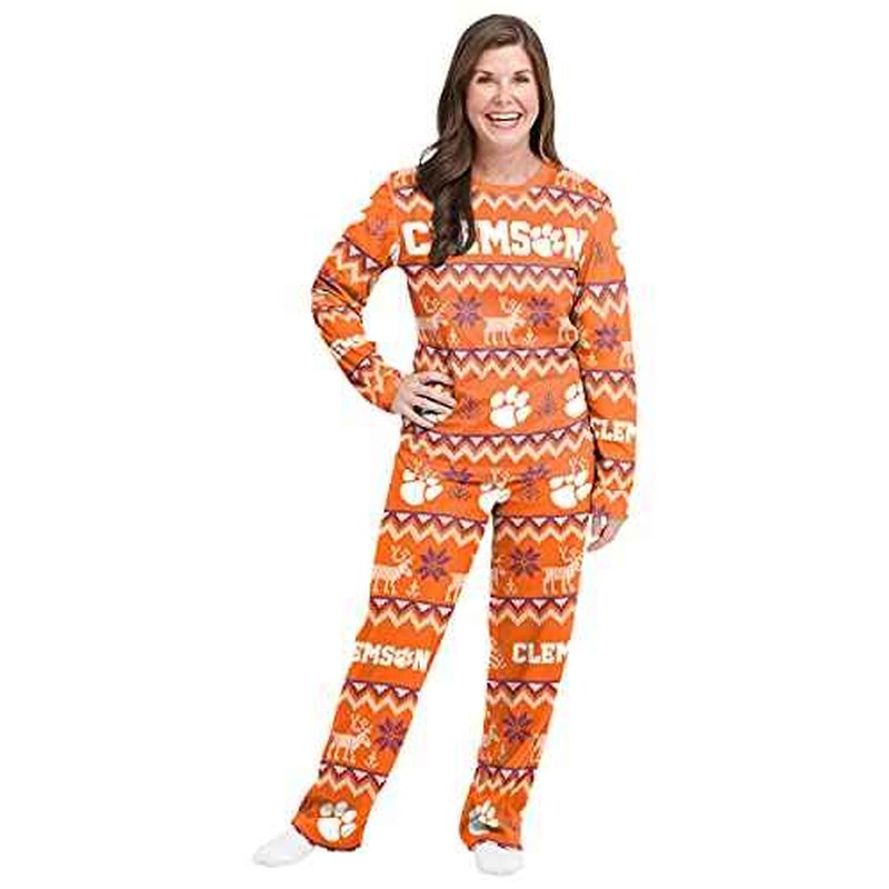 FOCO Women's NCAA College Team Ugly Pattern Matching Set Family Holiday Pajamas