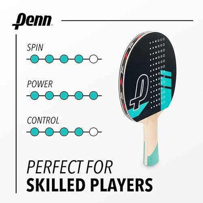 Penn 5.0 Professional Ping Pong Paddles - Choose Single Table Tennis Paddle, or Deluxe 2 or 4 Player Kit with Balls and Storage Case