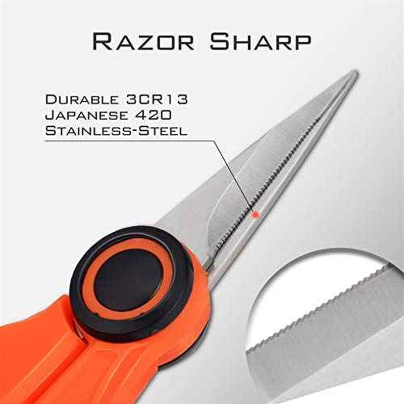 KastKing Fishing Line Scissors, Braided Line Cutters, w/Sheath, Super Sharp 3CR13 Japanese Stainless Steel Blades, Non-Slip TPR Handles, Includes Lanyard