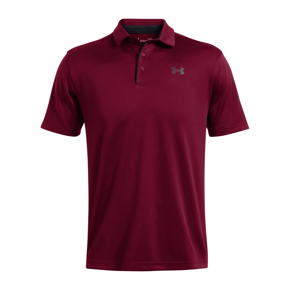 Under Armour Men's Tech Golf Polo, (625) Cardinal / / Black, X-Large