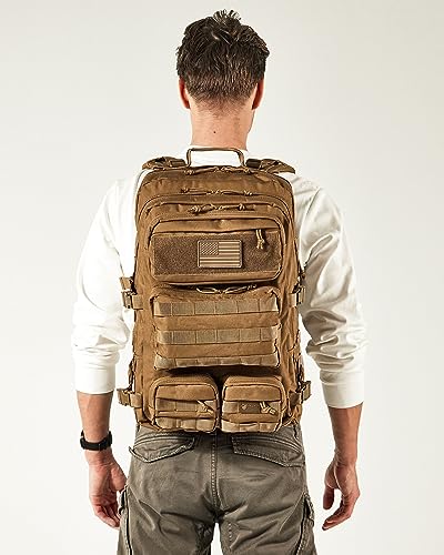 Falko Tactical Backpack 50L, 2.4x Stronger, Military Backpack, Heavy Duty Molle Large Backpack, Work, Outdoors