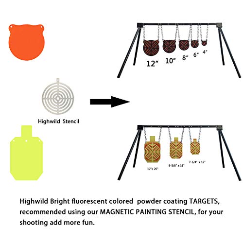 Highwild AR500 Steel Shooting Targets Combo - 4", 6", 8" Gongs - 3/8" Thick