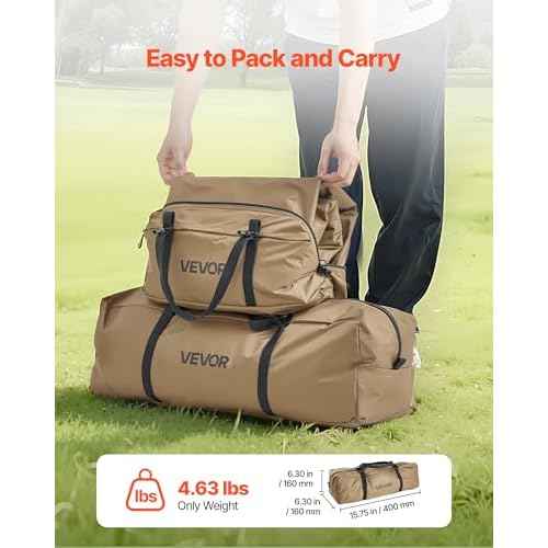 VEVOR Hot Tent, Camping Tipi Hot Tents with Stove Jack, Portable Winter Camping Tents with Snow Skirt, Easy Setup, Waterproof 4 Season Shelter Tents for Fishing Backpacking