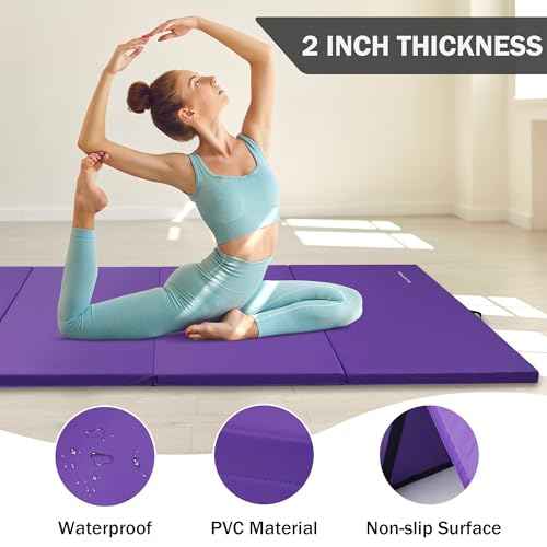 Fitvids Exercise Tumbling Gymnastics Mat, 4'x8'x2" Gym Workout Mat
