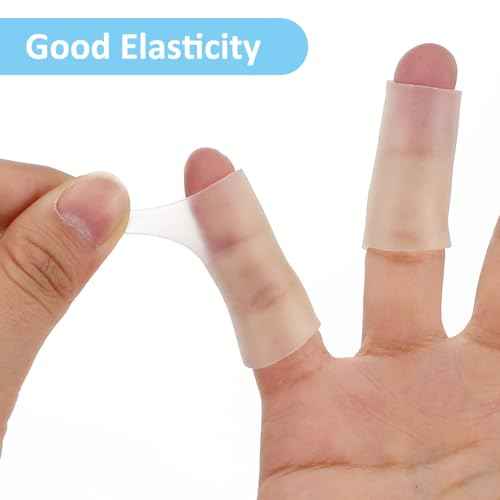 Gel Finger Cots, 10 PCS Gel Finger Protectors Finger Caps Silicone Fingertips Protection Finger Protector Support, Finger Sleeves Thumb Protection for Hand Eczema, Finger Cracking Arthritis(Clear)