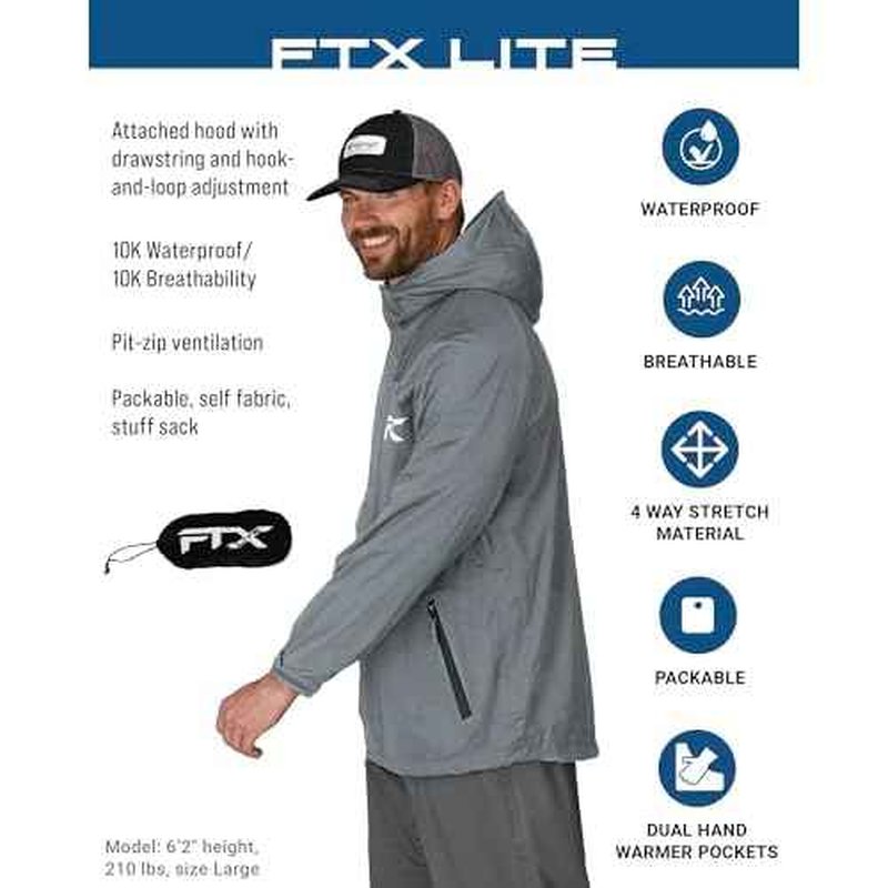 FROGG TOGGS mens Ftx Lite Rain Jacket ? Waterproof, Breathable, Stretch Comfort