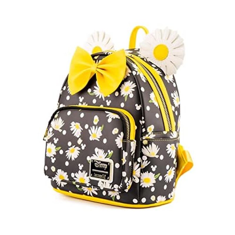 Loungefly Minnie Mouse Daisies Mini Backpack BlackWhiteYellow