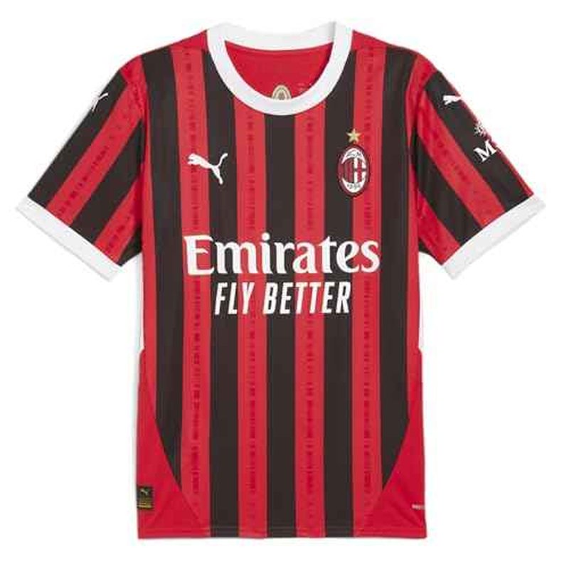 PUMA Mens Ac Milan Home Crew Neck Short Sleeve Jersey Casual - Red