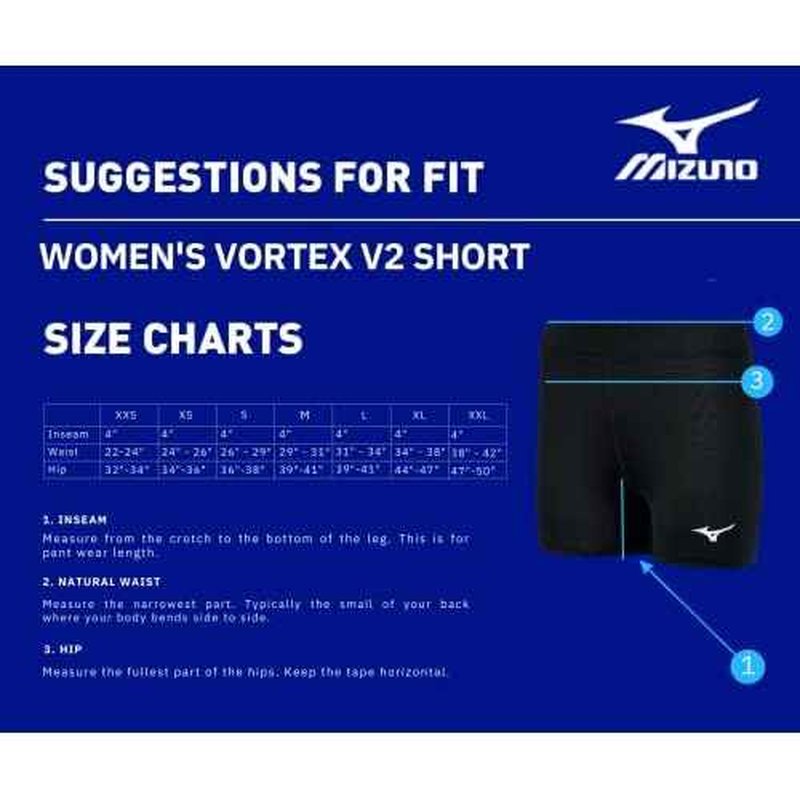 Mizuno Womens Vortex V2 Volleyball Short