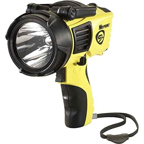 Streamlight 44900 WayPoint 500-Lumen 100,000-Candela Handheld LED Spotlight for Outdoor, Marine, and Emergency Use, Easy-Open Box, Yellow