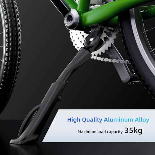 Bike Kickstand, Center Mount for 26-29 Inch Adult Bicycle, Adjustable Aluminum Bicycle Kickstand, Sturdy and Non-slip Bike Kick Stand for Mountain Bike/E-Bike/Road Bike