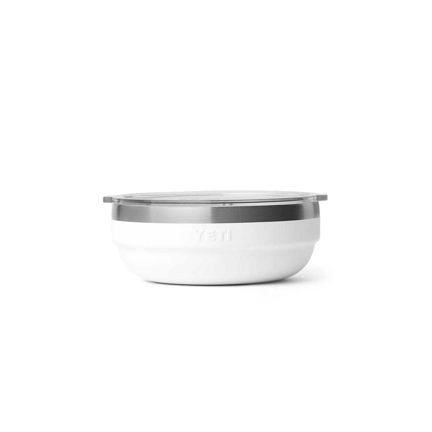 YETI Rambler Low Bowl, Vacuum Insulated, Stackable and Nestable Stainless Steel Bowl with Lid, 0.7 Quart, White