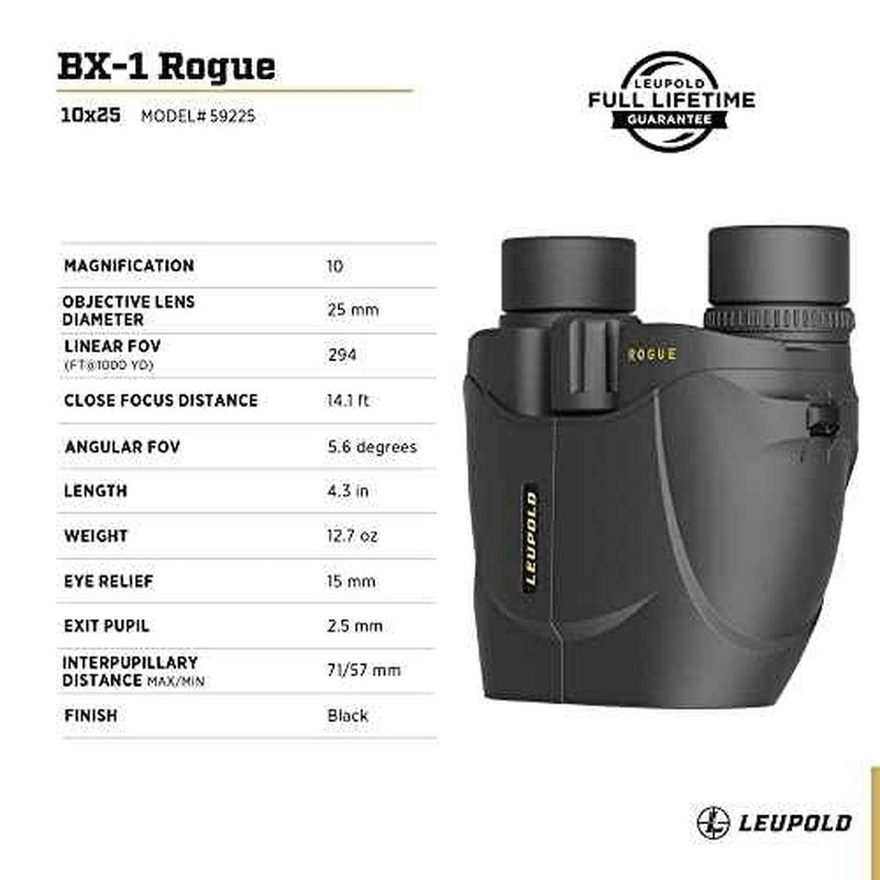 Leupold BX-1 Rogue Binoculars, 10x25mm (59225)