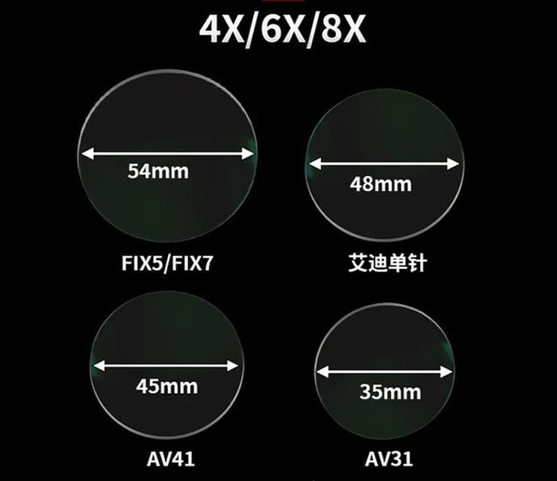 Archery Bow Sight Scope Lens - 4x/6x/8x Magnification for Target Aiming | 35/45/48/54mm Diameter Shooting Accessory