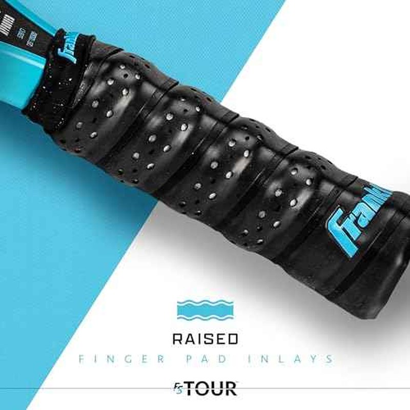 Franklin Sports Pro Pickleball Paddles - FS Tour Series Raw Carbon Fiber T700 - USA Pickleball Approved - Unibody Epoxy Resin Injected Edge - Dynasty + Tempo - 14mm/16mm Core - Gray, Blue + Pink