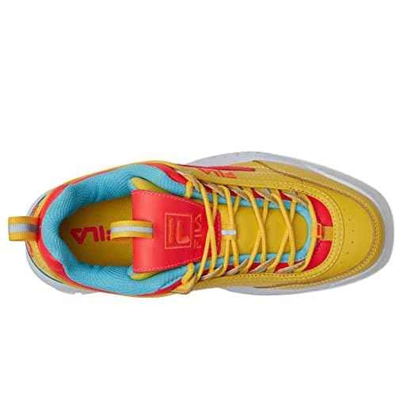 Fila Disruptor II Premium (Big Kid) Lemon/Diva Pink/Bluefish 5 Big Kid M