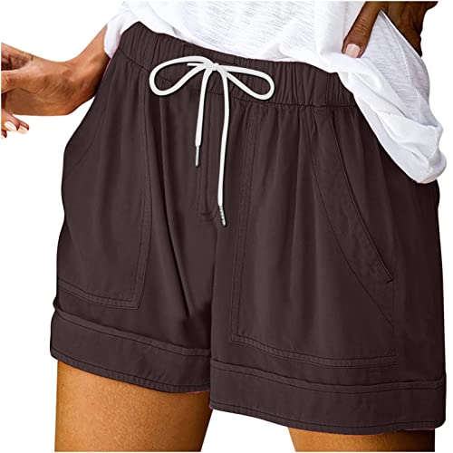 Aboser Plus Size Shorts for Women Womens Shorts Casual Drawstring Sweatshorts Classic Solid Color Pant Stretch Wide Leg Bottoms 2024 Y2K Lounge Shorts Prime of Day Sale 2024 Date Prime of Day 2024