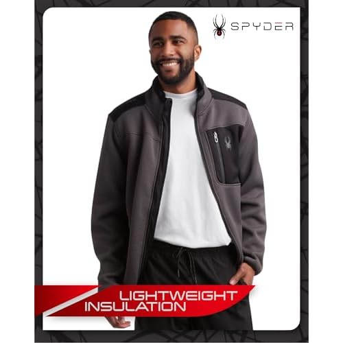 Spyder Men's Jacket - Full Zip Up Soft Encore Fleece Jackets for Men - Men's Lightweight Jackets with Chest Pockets (S-XL)