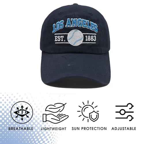 Embroidered City Washed Baseball Cap Adjustable Cotton Fans Baseball Hat for Men Women